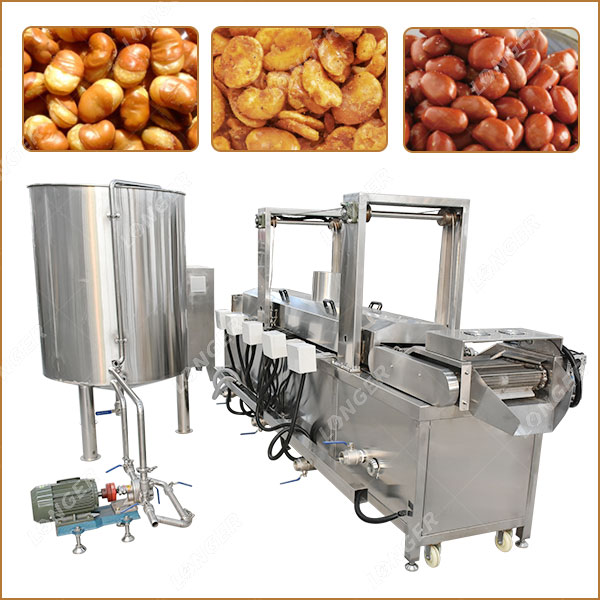 Continuous Fava Bean Fryer Machine